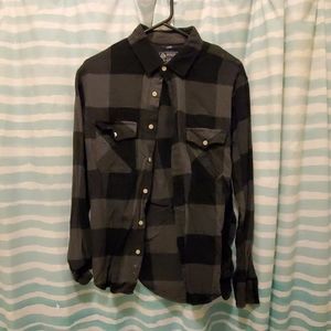 Mens black and gray America rag flannel